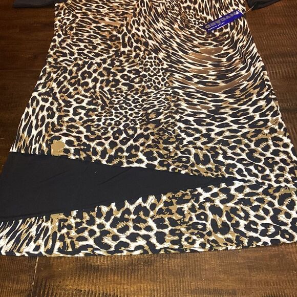 Peter Nygard cheetah print black inserts dress Size Medium NWT - Picture 2 of 6